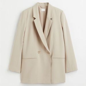 H&M Beige Double-Breasted Blazer